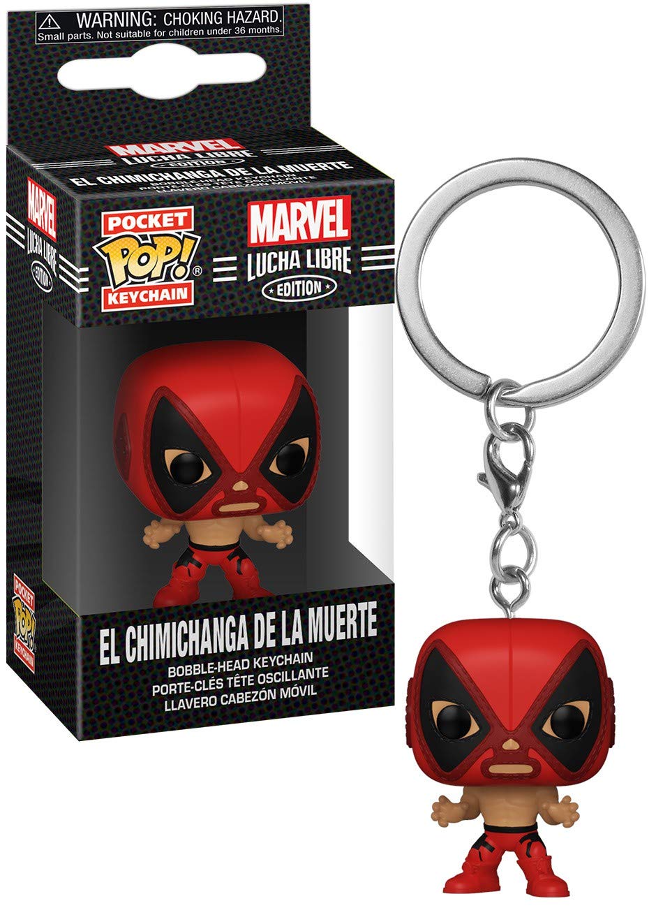 Funko Marvel Luchadores Deadpool - Marvel Comics - Keychain Novelty Keyring - Collectable Mini Figure - Stocking Filler - Gift Idea - Official Merchandise - Comic Books Fans - Backpack Decor