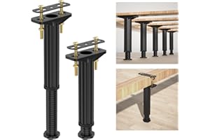 Pisman Adjustable Height Center Support Leg for Bed Frame,Cabinet,Bed Center Slat Heavy Support Leg (7.8"-12.5" 2PCS)