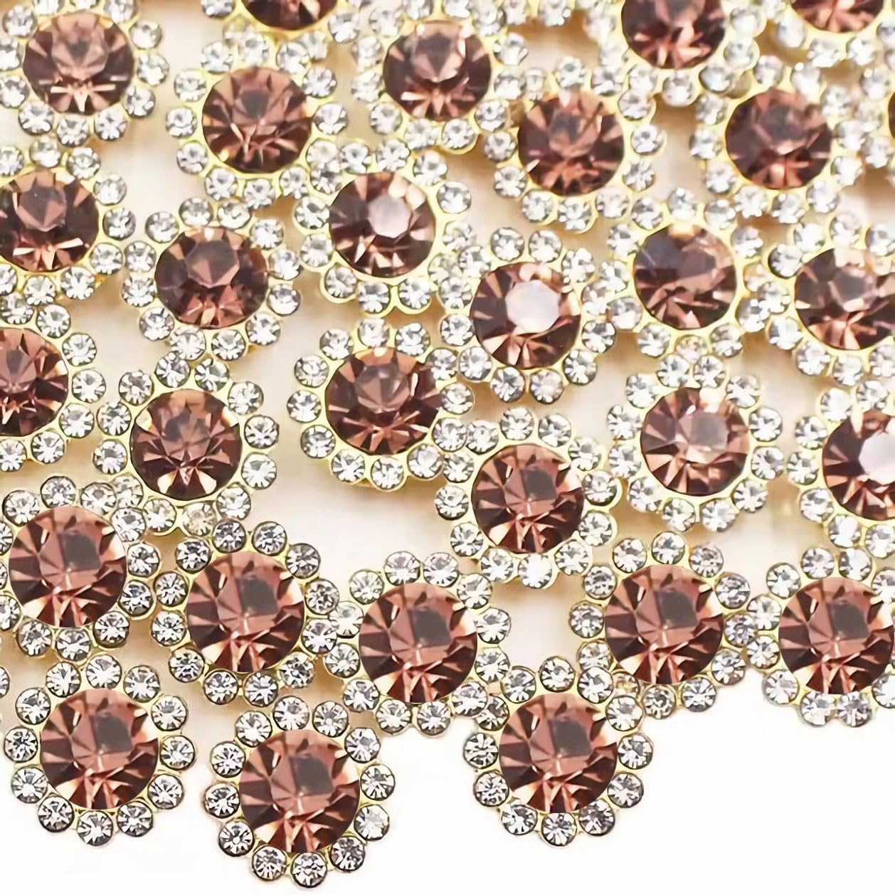 Photo 1 of 120 Pcs 12mm Sunflower Sew on Rhinestones Crystal Glass Gems, Metal Claw Rhinestones Jewels for Crafts, Glitter Gemstones for Clothes Shoes Cap Earring Belt Sewing Accessories(20 Deep Purple)