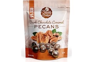 NATURE'S GARDEN Chocolate Orchard Dark Chocolate Covered Pecans – Premium Dark Chocolate, Fresh and Nutty, Indulgent Snack, No Trans Fat – 6oz Bag