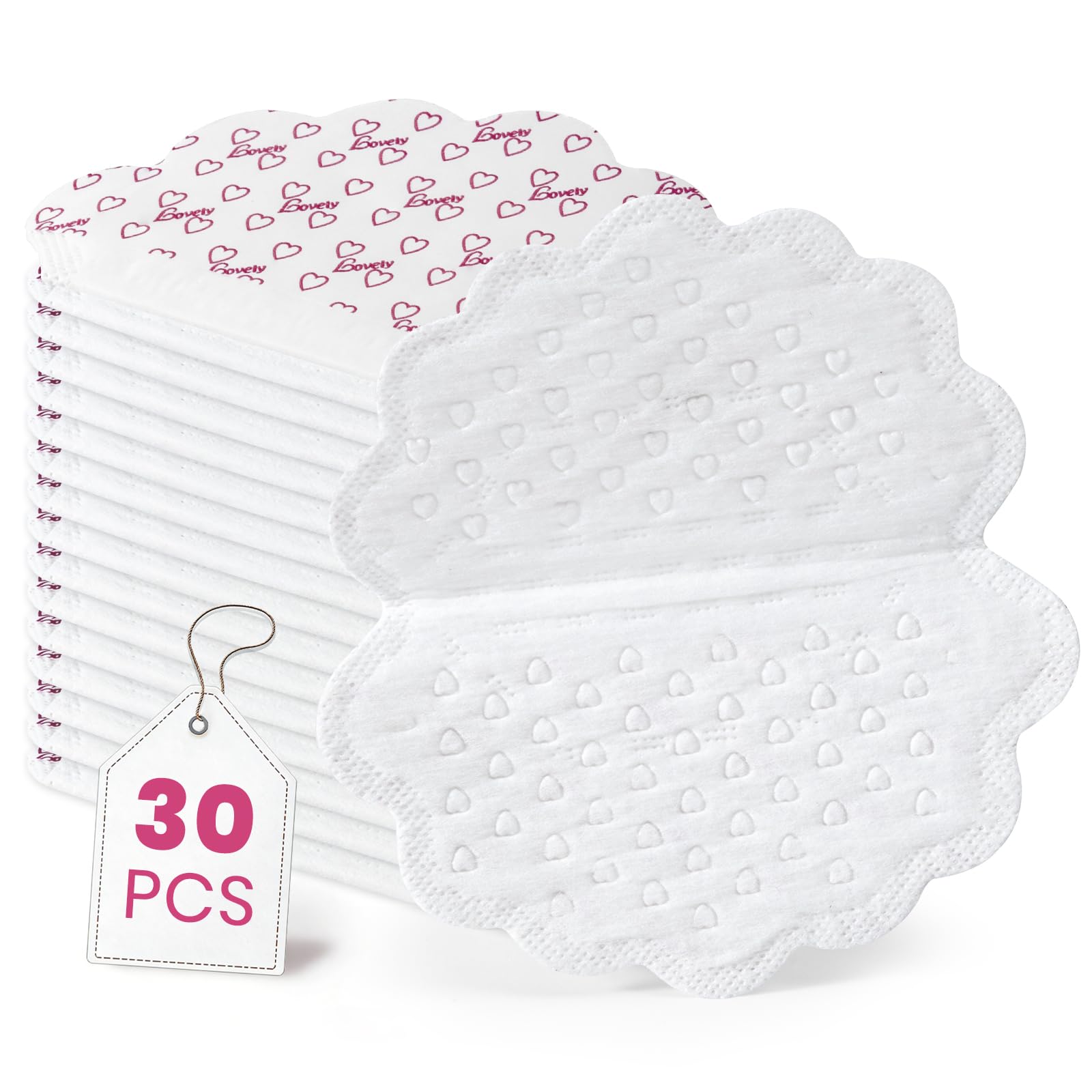 Ruitena Armpit Sweat Pads for Women & Men, (30 Pads) Disposable Underarm Sweat Pad, 120x126 mm Larger Size for Better Coverage