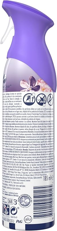 Ambipur Flor Exótica Ambientador En Spray 185ml x 8, Con Una Fragancia El Doble De Duradera Que Elimina Olores Y Deja Un Aroma Fresco Y Ligero
