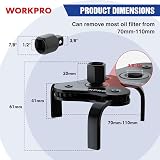 WORKPRO Universal Oil Filter Wrench 3 Jaw 70-110 mm Adjustable view 2