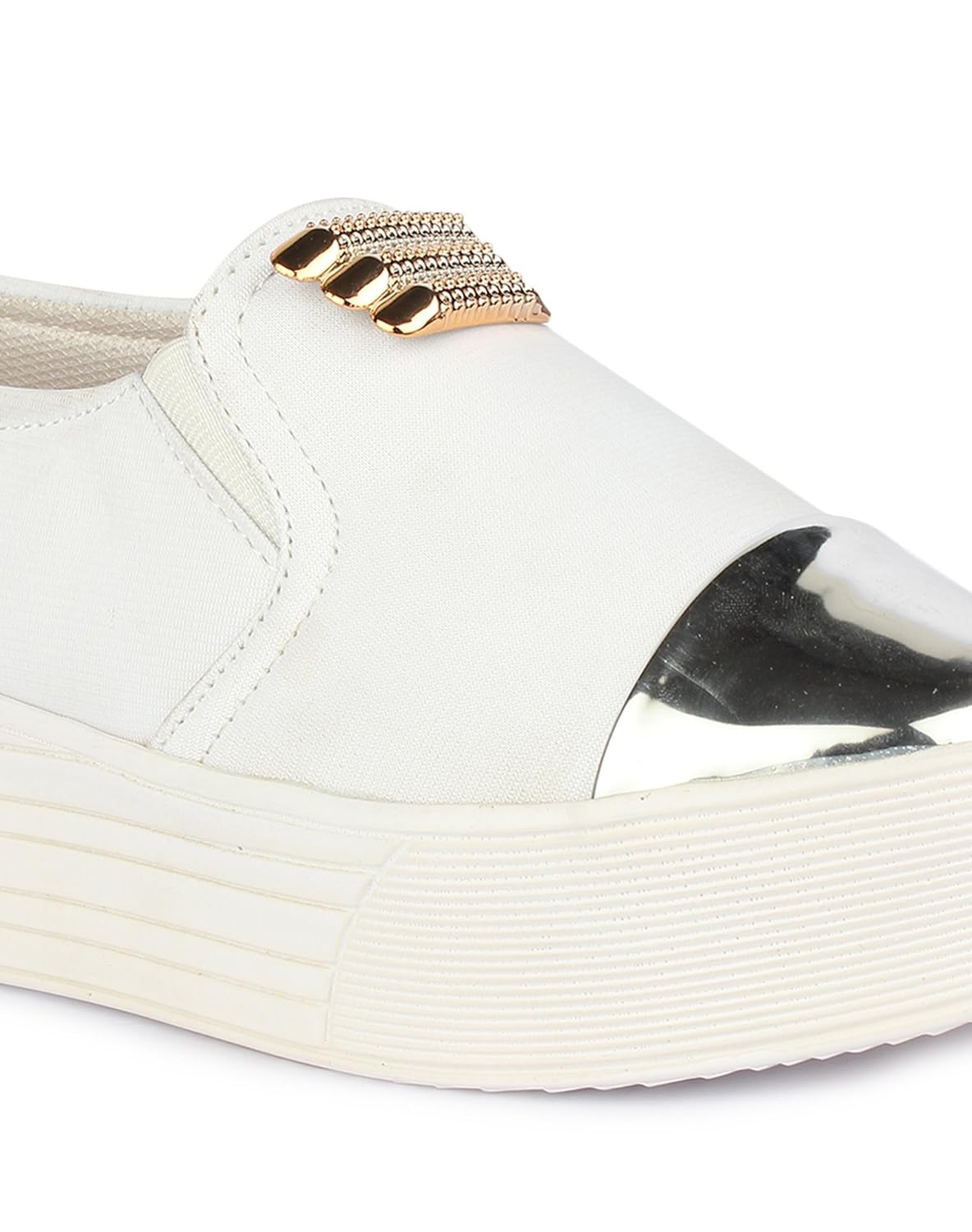 zapatoz womens fabric white color casual shoe