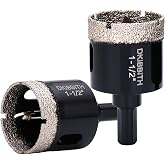 1 1/2" Diamond Hole-Saw Bits with Pilot Drill Bit - 1.5" Diamond Tipped Tile Hole Saws with Guiding Bit for Accurate Drilling, for Porcelain Tile Ceramic Pottery Granite Stone Glass Bottles 38mm