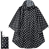 Rian c0de731 Hooded Rain Ponchos for Adult - Rain Coat and Rain Jacket with Waterproof Pocket and Zipper