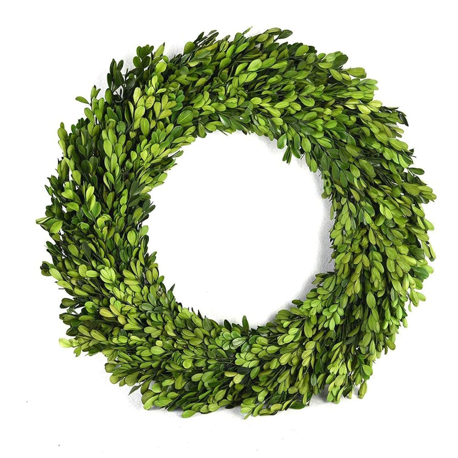 Photo 1 of Boxwood Wreath 12 inch Preserved Nature Boxwood Wreath Home Decor Stay Fresh for Years for Door Wall Window Party Décor Spring Summer Fresh Green Wreath