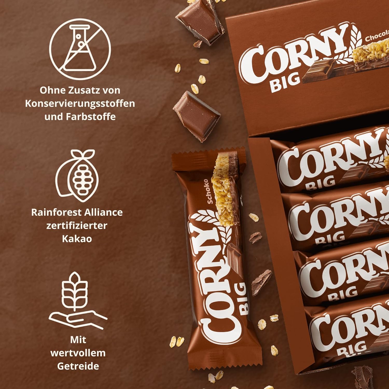 Müsliriegel Corny BIG Schoko, mit Erdnüssen und Schoko, Großpackung 24x50g 4