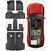 CreekT Floor Mats & Cargo Liner Back Seat Cover Protector for GMC Acadia 2017-2023, All-Weather 6 Seats Full Set Floor Mats & Cargo Liner with Backrest Mat for GMC Acadia Accessories 2017-2023