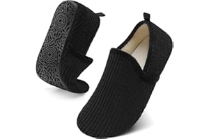 Spesoul Slippers for Women Men Furry Indoor House Shoes Soft Rubber Sole Sock Shoes Slip On Swollen Wide Diabetic Shoes for Bedroom Home Office Travel Yoga