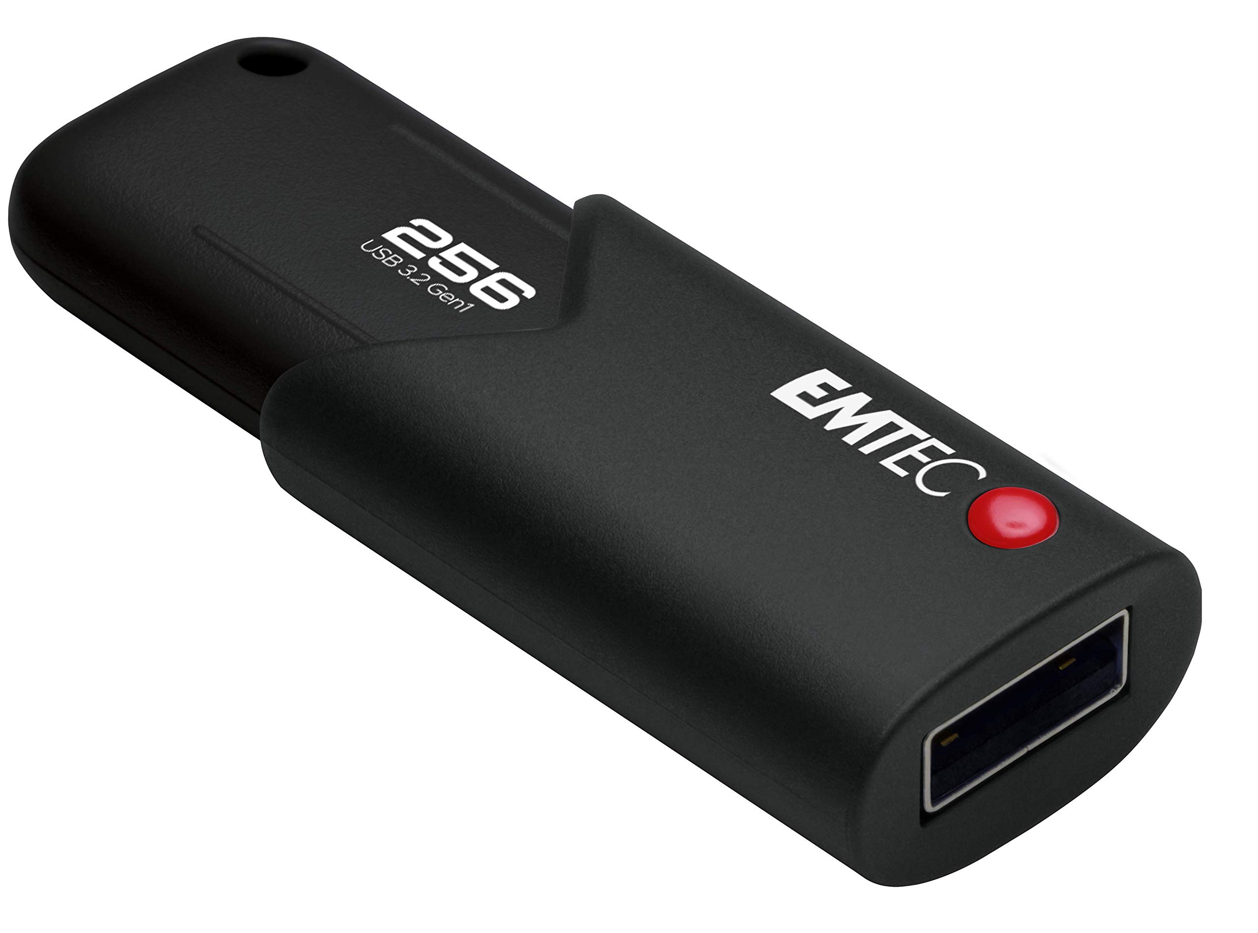 Emtec ECMMD220 Click Secure USB 3.0 Flash Drive 256 GB External Storage Read 100 Mb/S Write 20 Mb/S With AES260 Encryption Software Black 56GB12 3