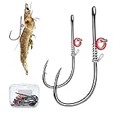 Fishing Hooks-Live Shrimp Fixed Hooks Carbon Steel