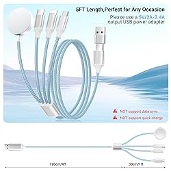 Renmou 2Pack for Apple Watch Charger,4 in 2 Multi