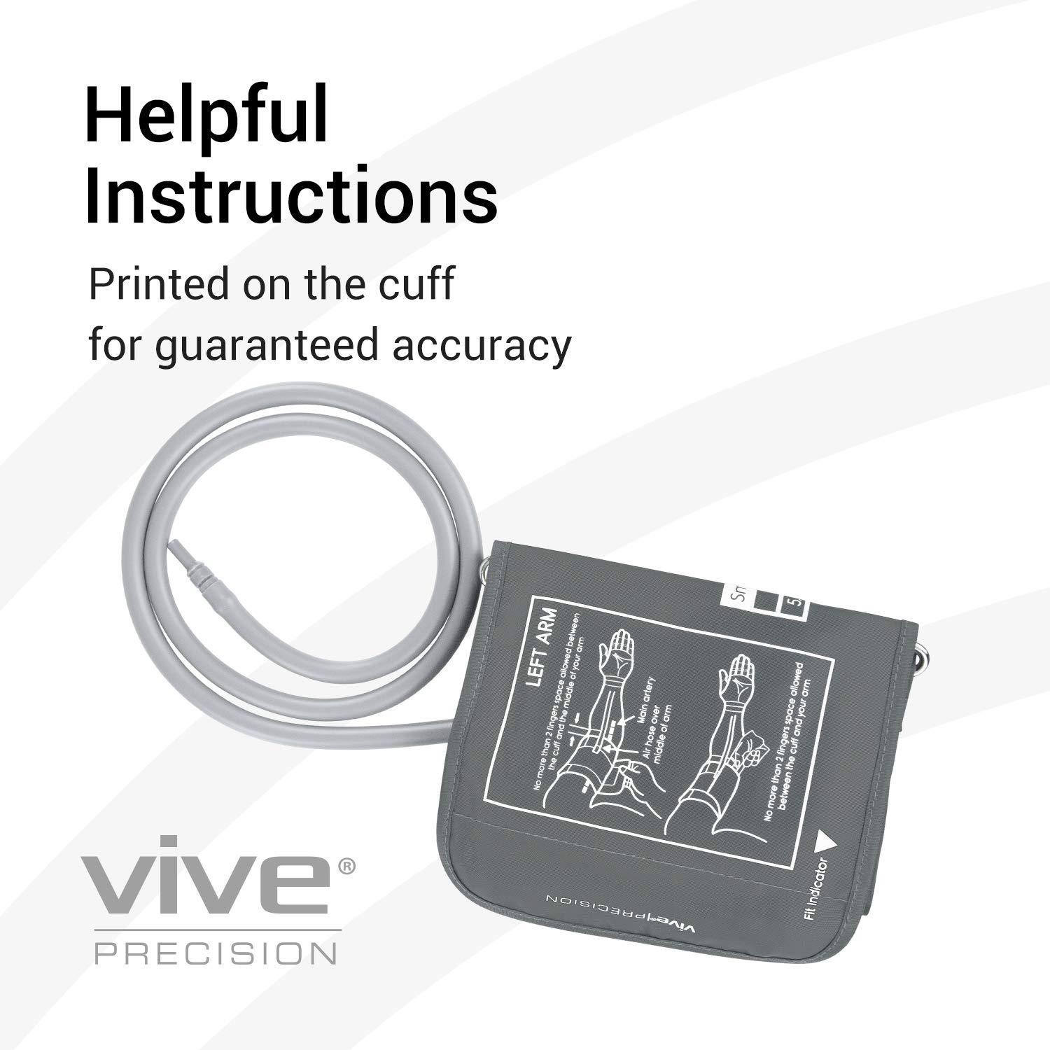 Vive Precision Blood Pressure Cuff Replacement - Compatible with Omron Series 5 & Most BP Monitors - Universal Cuff for Adults, Seniors & Elderly (Medium)