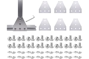 JCSPBYL 6pcs Silver 2020 Aluminum Extrusion Connector Plates , T Shape Aluminum Profile Connector Outside Joining Plate,with Screws and Wrench，for T Slot 6mm 20s Aluminum Extrusion Profile