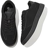 Adokoo Women's Fashion Sneakers Suede Black Grey Brown Casual Shoes Tennis Low Top Lace Up Sneakers for Women