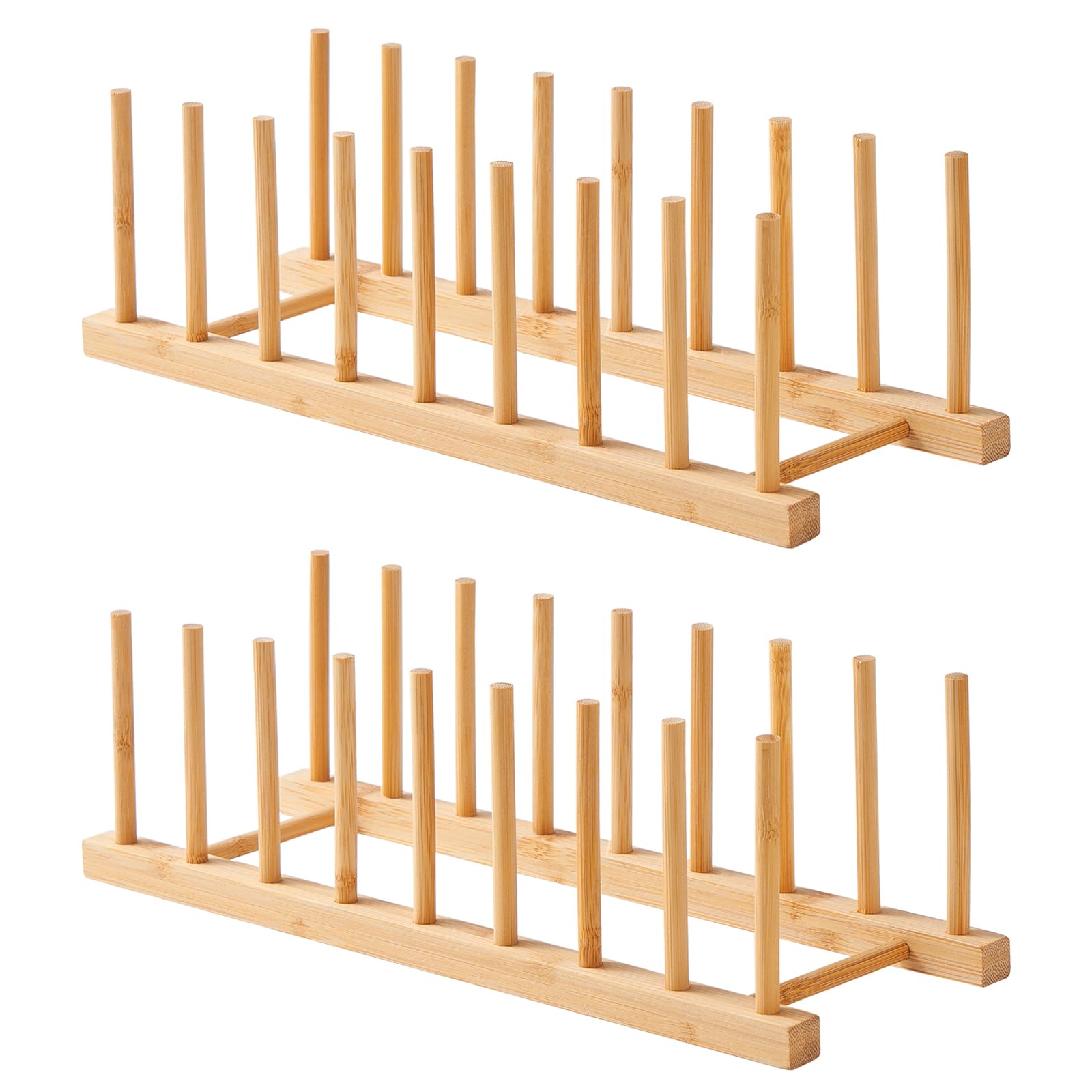 Worthyeah Bamboo Dish Drying Rack-2 PCS Pot Lid