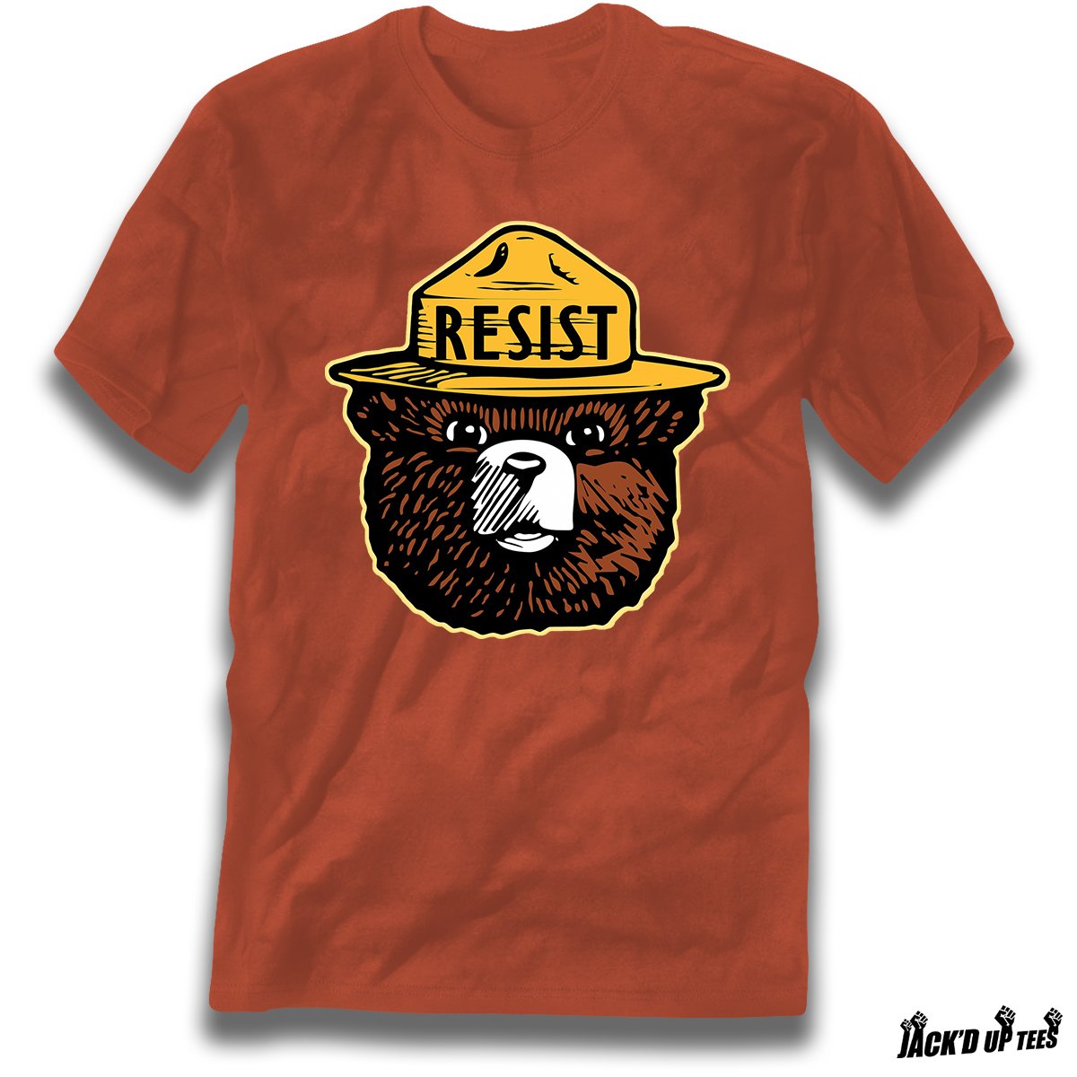 Jack'd Up Tees 'resist' Smokey The Bear Head Premium Tee - Political - National Park Aware