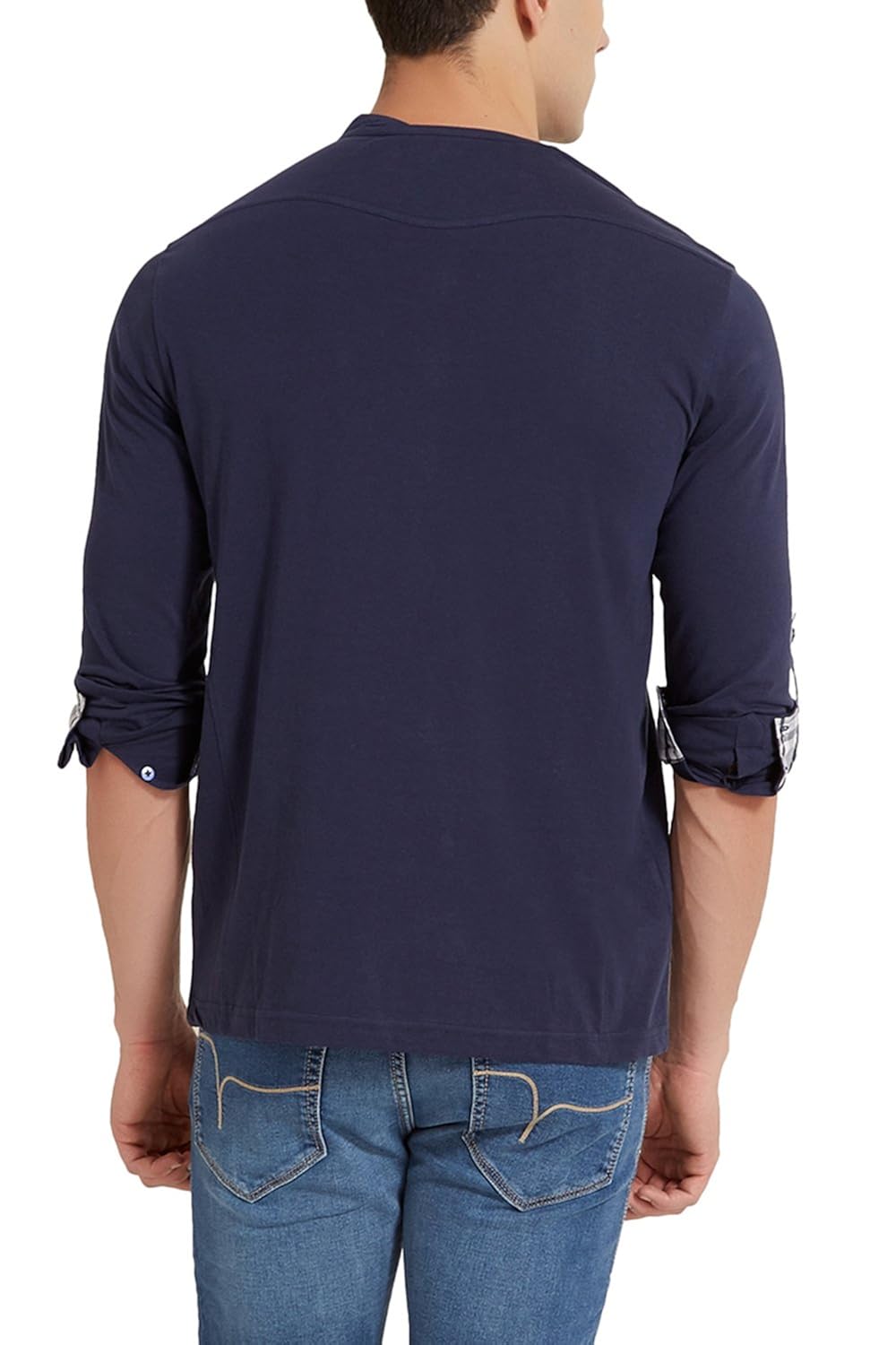 elaborado men's henley neck tshirt - navy