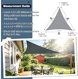 HEYOMART Sun Shade Sail 2.5x2.5x2.5m Triangle Grey UV 98% Waterproof view 3