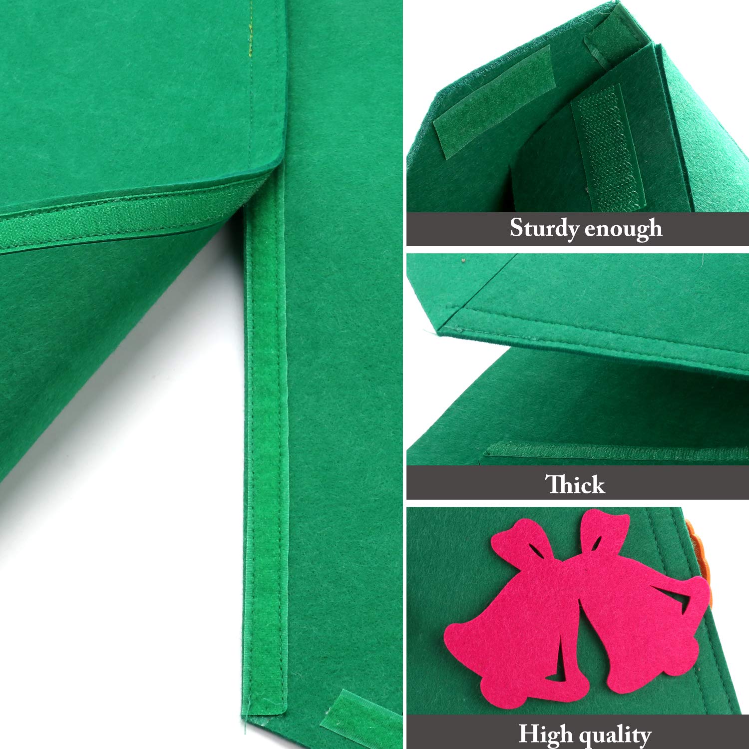 Fansport DIY Felt Christmas Tree Set with Xmas Tree Ornaments for Toddlers DIY, DIY Christmas Felt Tree for Kids Christmas Detachable Felt Tree for Xmas Decor