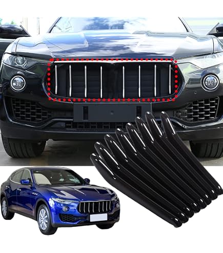 thumbnail image 2 of Glossy Black Front Grill Grille Insert Trim For Maserati Levante 2016-2021 – Self-Adhesive, No Drill 2 of 4