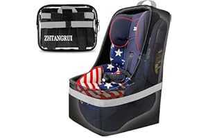 zhtangrui Padded Car Seat Bags For Air Travel - Carseat Travel Bag For Airplane - gate check Car Seats Carrier Cart Cover For Airport With Shoulder Straps (gray)