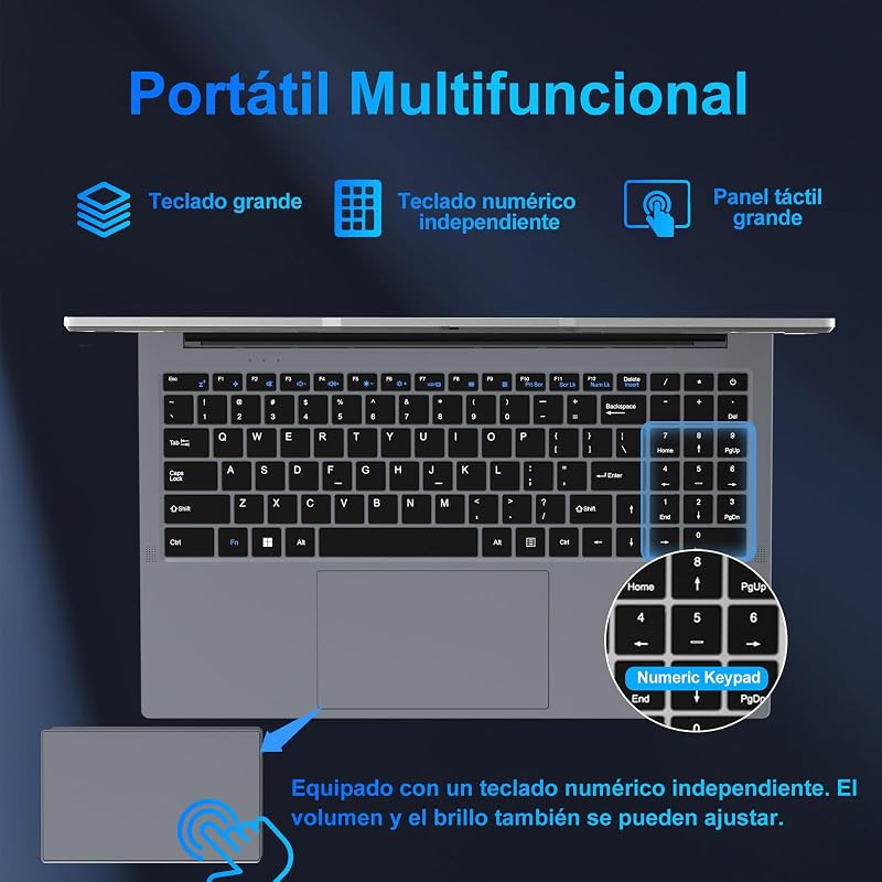 2026 Ordenador Portátil 15,6 Pulgadas Celeron N5095 Win11 Pro 8GB 256GB SSD