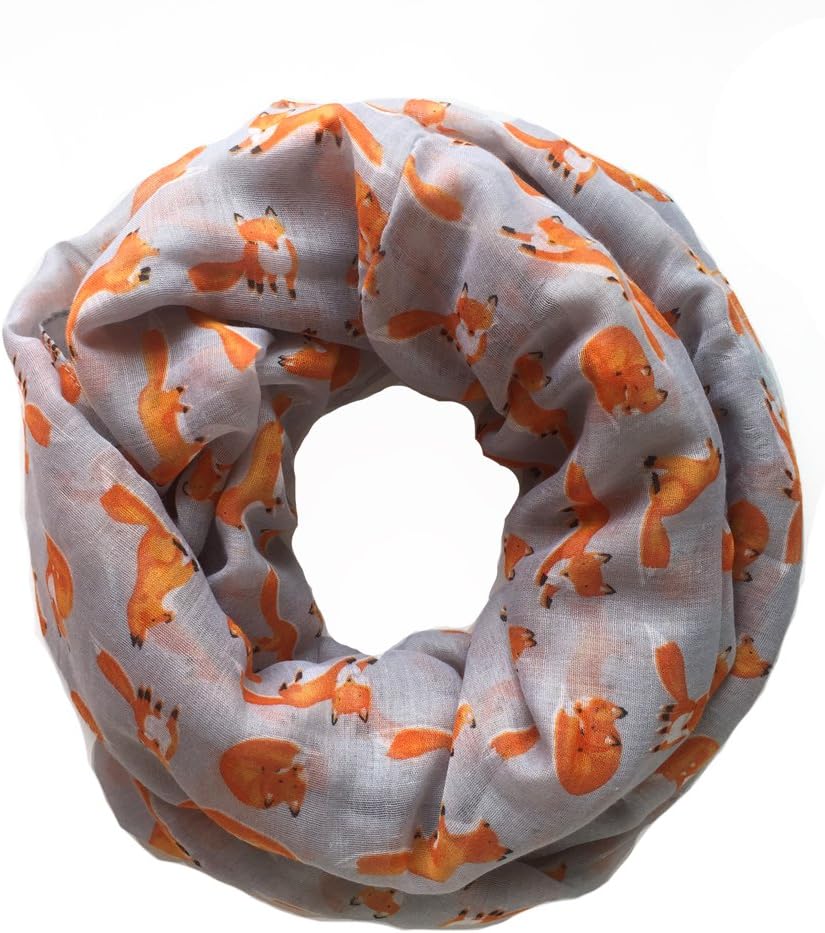 Cute Fox Lightweight Infinity Scarf for Women Girls Clothing Accessories from Trelemek