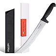 BOLEXINO Curved Cimeter Knife 10 inch W/Comfortable Handle, Curved Butcher Knife For Meat Cutting, High Carbon Japanese Steel (10 inch new)