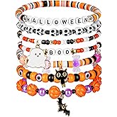 Taybonds Halloween Bracelets for Kids,Girls, Boys, Women, 7pcs Halloween Jewelry Bracelets Stackable Stretch Friendship Brace