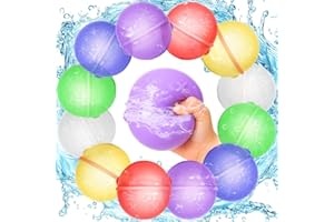 ATJATJ 12Pcs Reusable Water Balloons, Water Balls for Kids & Adults, Self-Sealing Refillable Quick Fill Magnetic Splash Balls, Pool Beach Toys for Kids Ages 3-15, Summer Activities & Outdoor Games for Family