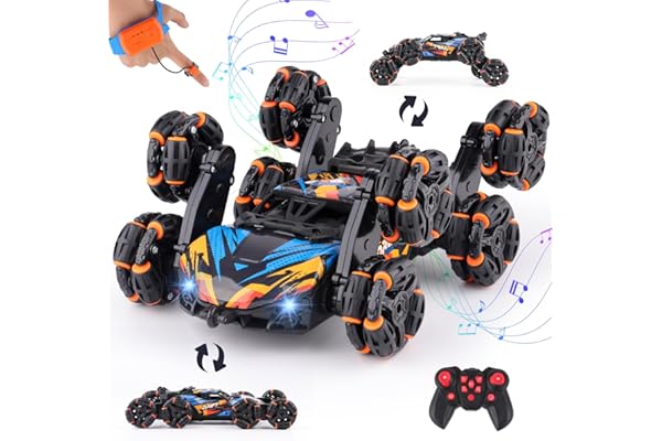 NEXBOX Cool 8 Wheels Hand Controlled rc Stunt Car Toys, Gesture Sensing Remote Control Cars for Boys Age 6 7 8-12 13 14 Year 