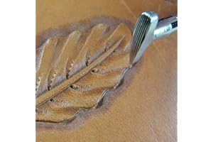 PRO LEATHER CARVERS Steel P861 Vertical Lined Thumb Print Stamp, Craft Japan Leather Tool