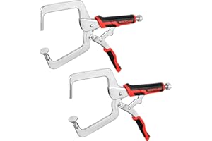 MAXPOWER 12.5-Inch Pocket Hole Clamp, 2 Pack Right Angle Clamp for Woodworking and Pocket Hole Joinery