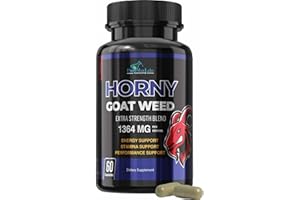 YUMMYVITE Horny Goat Weed Extra Strength - with Maca, L-Arginine, Ginseng - Boost Desire, Performance, Stamina, Energy, Non-GMO Formula, 60 Capsules