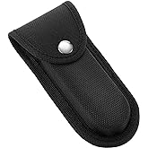 Nylon Pocket Knife Sheath, 5''-5.5'' Multitool Pouch, Folding Knife Belt Sheath with Snap Closure and Horizontal or Vertical Carry Belt Loop, Multitool Case for Outdoor or Daily Use, Larger Size