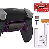 eXtremeRate Black Real Metal Buttons RMB Rise V3 Remap Kit for PS5 Controller BDM-030 040 050, Rubberized Grip Bottom Shell Upgraded Programable Back Buttons Set for PS5 Controller - NO Controller