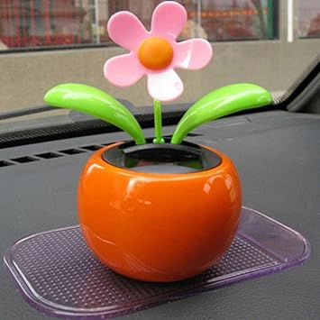 New Solar Powered Swinging Dancing Flower Animated Dancer Toy Car Decoration