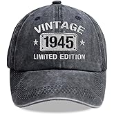 Vintage 1925-2005 Limited Edition Hats for Men Women, Personalized 20th-100th Birthday Gifts for Dad Mom Retirement