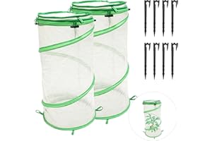 VECACOSIC 2 Pack Pop Up Mini Greenhouse for Raised Garden Bed Portable PVC Spring-Up Popup Greenhouse Plant Protector and Frost Cover for Young Tomato Plants & Other Plant Seedlings for Frost Rain Proof (green)