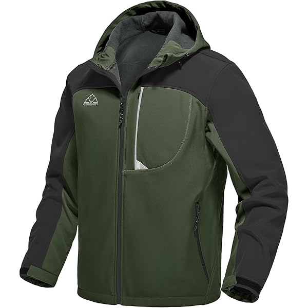 Rdruko Men's Lightweight Fleece Jacket - Full Zip, Color Block, Water Resistant For Hiking & Winter