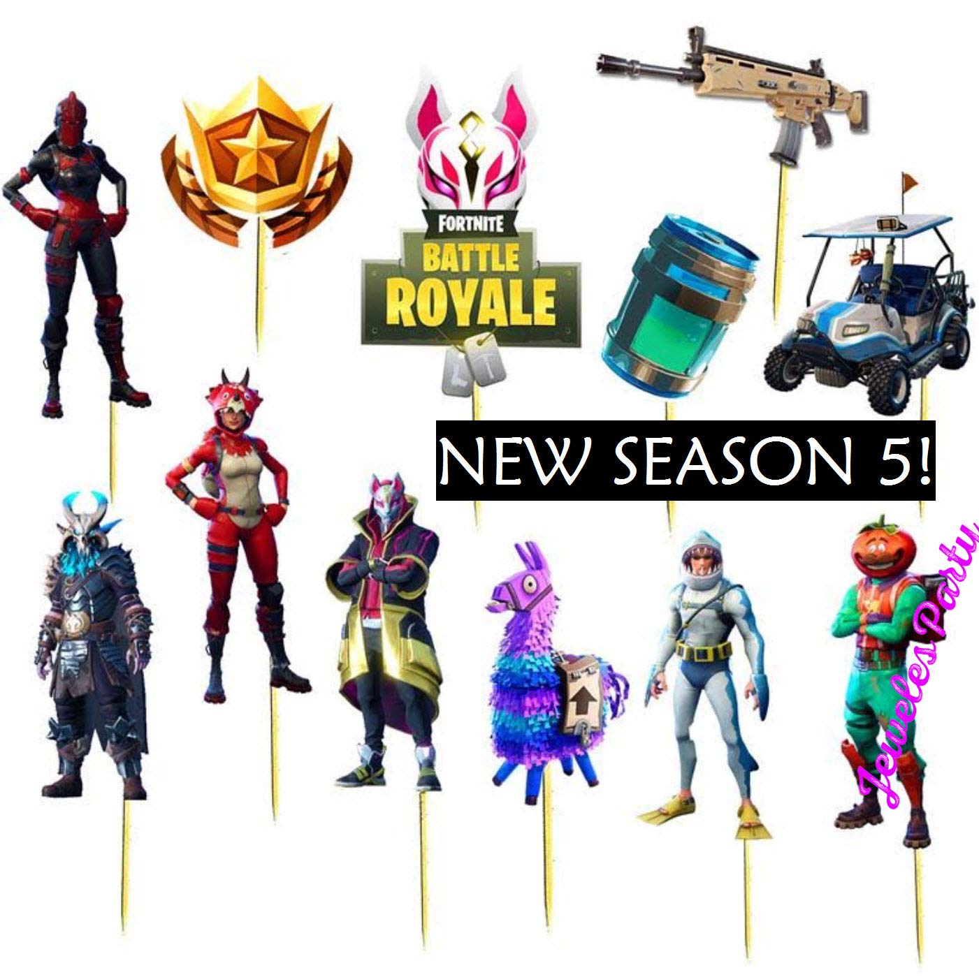 24pc S5+S4 Fortnite Fortnite Cupcake Cup Cake Topper Toppers Birthday ...