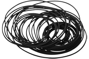 SHINYPASING 50pcs Mixed Rubber Cassette Drive Belts for Tape Recorder, DVD Player, Turntable Belt Replacement,