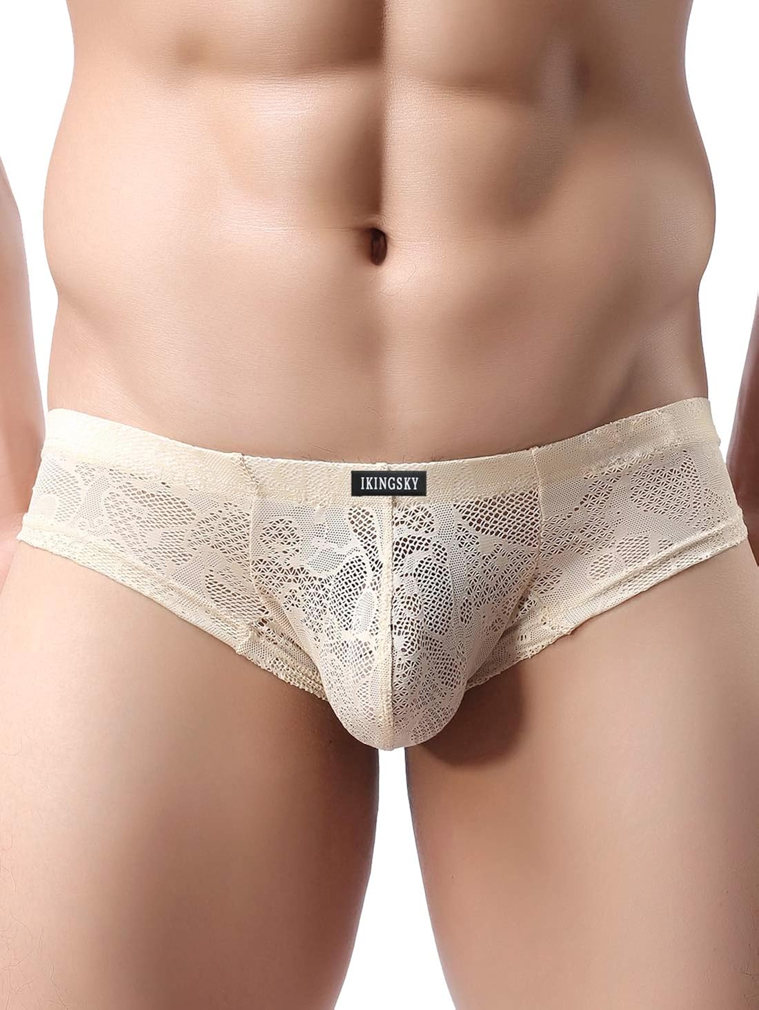 iKingsky Men's Cheeky Boxer Briefs Sexy Thong Underwear Breathable Lace Mens Panties at  Men’s Clothing store