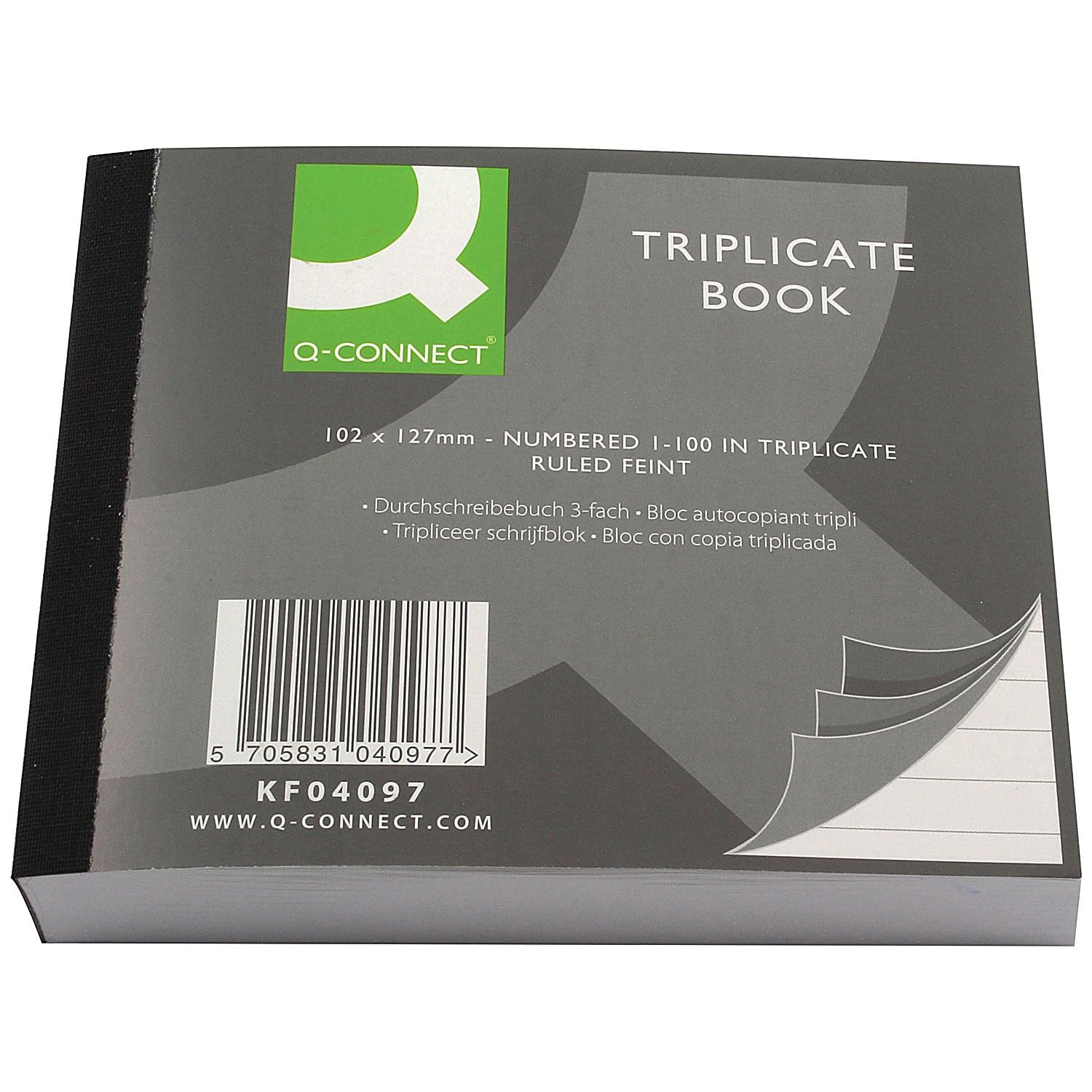 Q-Connect Feint Ruled Triplicate Book 102x127mm