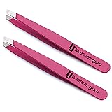 Tweezer Guru Tweezers for Women - 2pc Slant Pointed