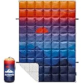 zzlamb Outdoor Camping Blanket with Sherpa Lining,Puffy Thick Camp Quilt for Sleeping,Packable Warm Wearable Fleece Blankets for Cold Weather,Traveling,Backpacking,Picnics,Beach,Stadium 52x75in