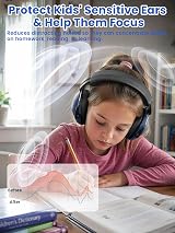 Dr.meter Kids Ear Defenders Noise Cancelling Headphones SNR 27dB Blue view 7