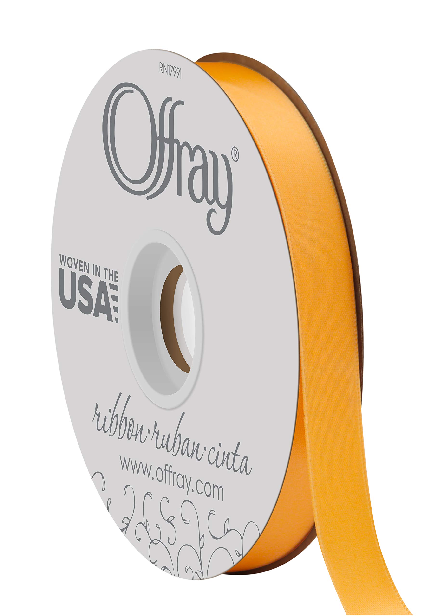 Double Face Satin Ribbon, 50 Yards, Yellow Gold